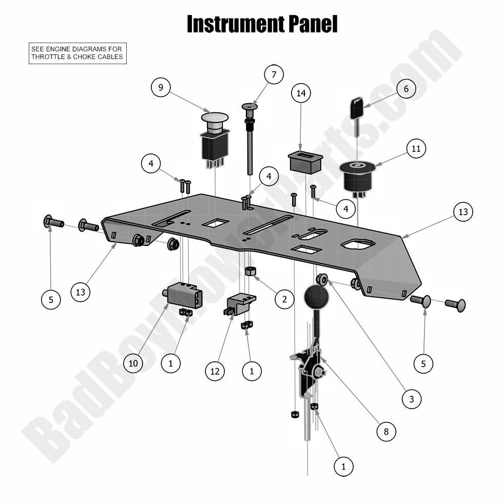 1757 - Bad Boy Mower Parts Lookup > 2018 > Walk Behind > Instrument Panel